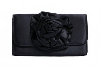 Pamela Munson Womens La Fleur Satin Evening Bag In Black
