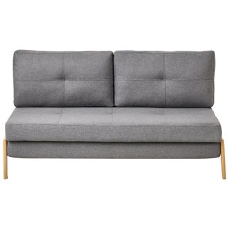 Beliani Sof&aacute; Cama Tapizado En Tela Gris Oscuro Cojines 2 Plazas Estilo Escandinavo Edland