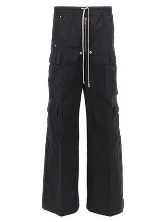 Rick Owens Black Cotton Cargo Mens Pants