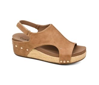 Corkys Footwear Womens Volta Wedge Sandal In Caramel Combo