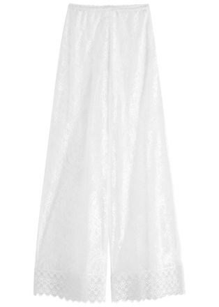 Charo Ruiz Ibiza Jeret Wide-leg Sheer Lace Trousers - White - XS (UK6 / XS) - XS (UK6 /xs)
