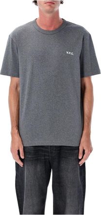 A.P.C. Heather Anthracite T-shirt met Velvet Design - Heren - T-shirts - Grijs - S - Katoen - Tops