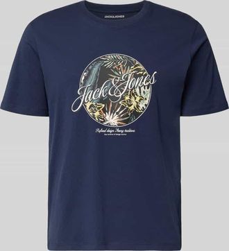Jack & Jones Jack & Jones T-Shirt mit Rundhalsausschnitt Modell HONOLULU in Marine, Gr&ouml;&szlig;e XXL