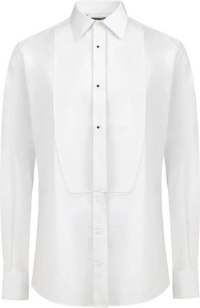 Dolce & Gabbana Heren Wit Katoenen Overhemd- Klassiek Ontwerp - Heren - Casual Overhemden - Wit - XS - Katoen - Overhemden