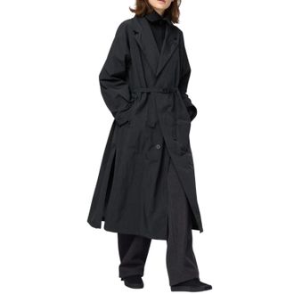 Uniqlo (WMNS) UNIQLO Single Breasted Long Coat Black 480063-09