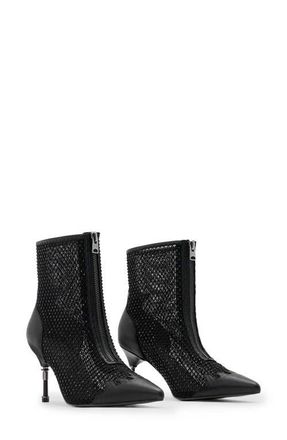 AllSaints Natasha Mesh Bootie in Black at Nordstrom, Size 9Us