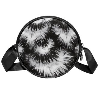 Generic Circle Crossbody Bag for Women, Tie Dye Small Sling Bag Daypack with Zipper Adjustable Shoulder Straps Casual Ladies Girls Round Purse