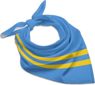 Generic Aruba Flag Fashion Bandanas for Women Silk Like Head Scarves Satin Square Kerchief Gift 25x25