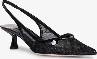 Jimmy Choo London Slingback-Pumps aus Mesh und Leder Amita 45