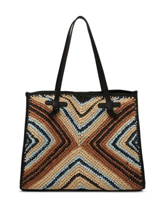 Gianni Chiarini Shopper met chevron streep - Beige