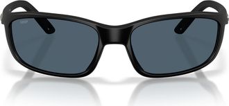 Costa Brine II 59mm Polarized Rectangular Sunglasses in Matte Black /Gray at Nordstrom