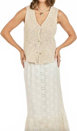 Sadie & Sage Ashtin Cardi Vest In Oat