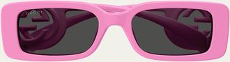 Gucci Monochrome GG Rectangle Acetate Sunglasses
