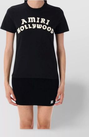 Amiri hollywood crew neck text print top