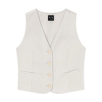 A|X Armani Exchange Gilet in tessuto misto - - Jackets - Donna - Beige - L