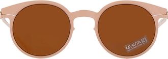 Mykita NO1 SUN-MARLENE-SAFRANE Brown Round Unisex Sunglasses NO1 SUN-MARLENE 139 51