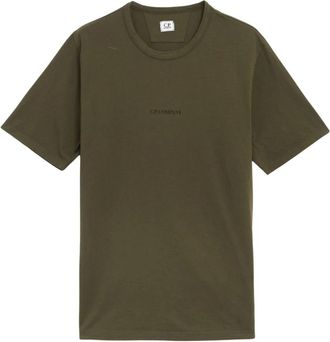 C.P. Company Groen Logo T-shirt met Ronde Hals - Heren - T-shirts - Groen - L - Tops