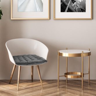 TJ Hughes Velvet Holland Luxury Seat Pad in Silver - TJ Hughes