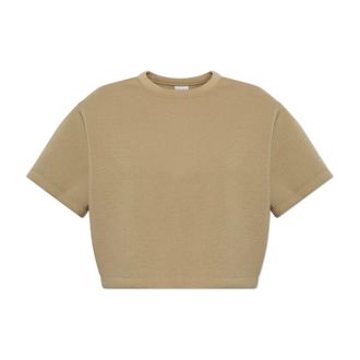 Nike Fitness, Dames, Beige, M, Polyester, Pre-Game Fleece Oversized Mod-Cropped Top