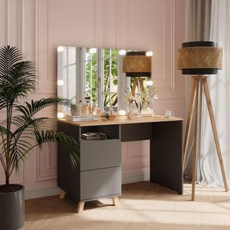 Vicco Tocador Karen, Antracita/artisan, 110 Cm Con Luces Led, Vicco