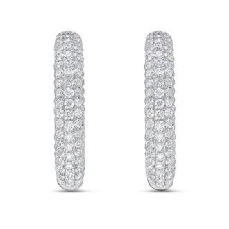 Diana M. Jewels 14KT WHITE GOLD LAB GROWN DIAMOND HOOPS WEIGHING 5.00 CTS TW