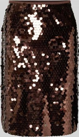 b.young B.Young Regular Fit Rock mit Allover-Pailletten-Besatz Modell Tacca in Mittelbraun, Größe XS
