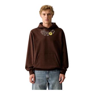 Barrow Barrow - Hoodie met teddybeerprint - Heren - Sweatshirts & Hoodies - Bruin - Maat: M Katoen