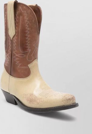 Golden Goose leather embroidered pull-on boots