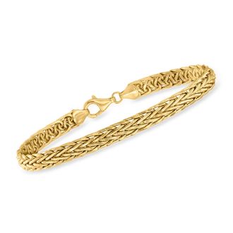 Canaria Canaria 5mm 10kt Yellow Gold Flat Wheat-Link Bracelet