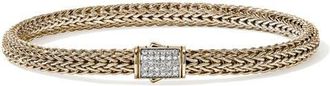 John Hardy Icon Bracelet, Gold, Diamonds, 5mm at Nordstrom, Size Medium