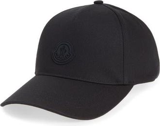 Moncler Logo Patch Baseball Cap in Black at Nordstrom