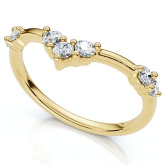 Pompeii3 1/4Ct Diamond Diamond Guard Wedding Stack Ring 14k Gold or Platinum Lab Grown