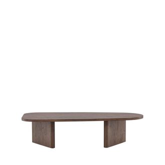Venture Design Mesa baja org&aacute;nica de madera 130x65cm - madera oscura