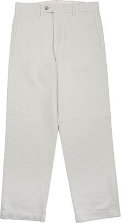 Closed Straight-Leg White Jeans With Minimalist Design