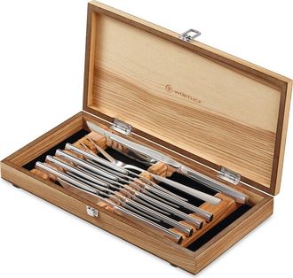 W&uuml;sthof 10-Piece Stainless Mignon Steak & Carving Set in Black at Nordstrom