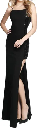 Sherri Hill High Slit In Black