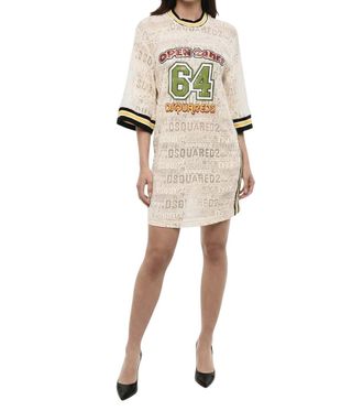 Dsquared2 Multicolor Graphic Crew Neck Dress