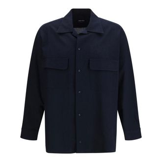 Giorgio Armani Camicia in Cotone con Collo Classico - - Jackets - Uomo - Blu - L