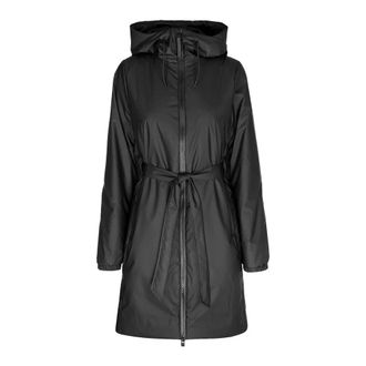 Rains Rain Jackets, female, Black, Size: XS Long Insulated Curve Jacket