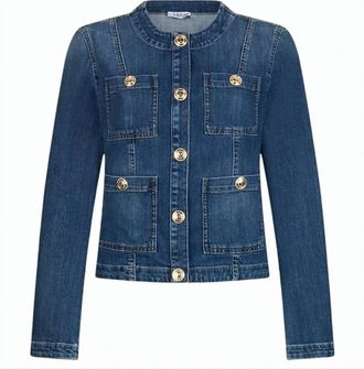Liu Jo Faded Denim Mandarin Collar Jacket