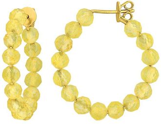 Rina Limor Silver 2.90 Ct. Tw. Citrine Hoop Earrings