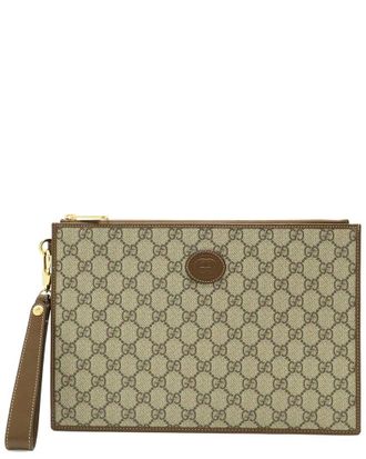 Gucci Interlocking G Gg Supreme Clutch Bag (Authentic Pre-Loved)