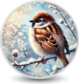 OEM Abrazo Del Invierno: Gorri&oacute;n En La Nieve, Moneda De Plata De 1 Oz