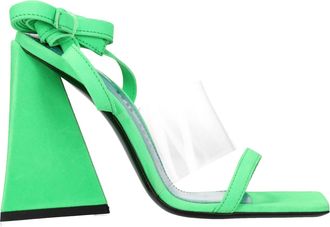 The Attico De penthouse sandalen isa vrouw suede transparant/groene fluo