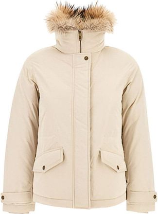 Woolrich High Collar Jacket With Detachable Fur Trim