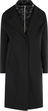 Herno Cappotto monopetto con colletto rimovibile - Nero