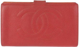 Chanel Red Caviar Leather Long Wallet (Authentic Pre-Loved)