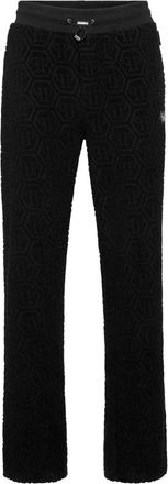 Philipp Plein Jacquard Tracksuit Pants Monogram - Heren - Sweatpants - Zwart - 2XL - Katoen - Broeken