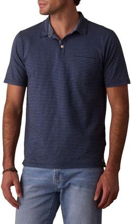 The Normal Brand Slub Pocket Polo in Denim Stripe at Nordstrom, Size X-Large