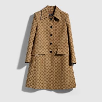 Gucci GG Cotton Canvas Coat, Grey